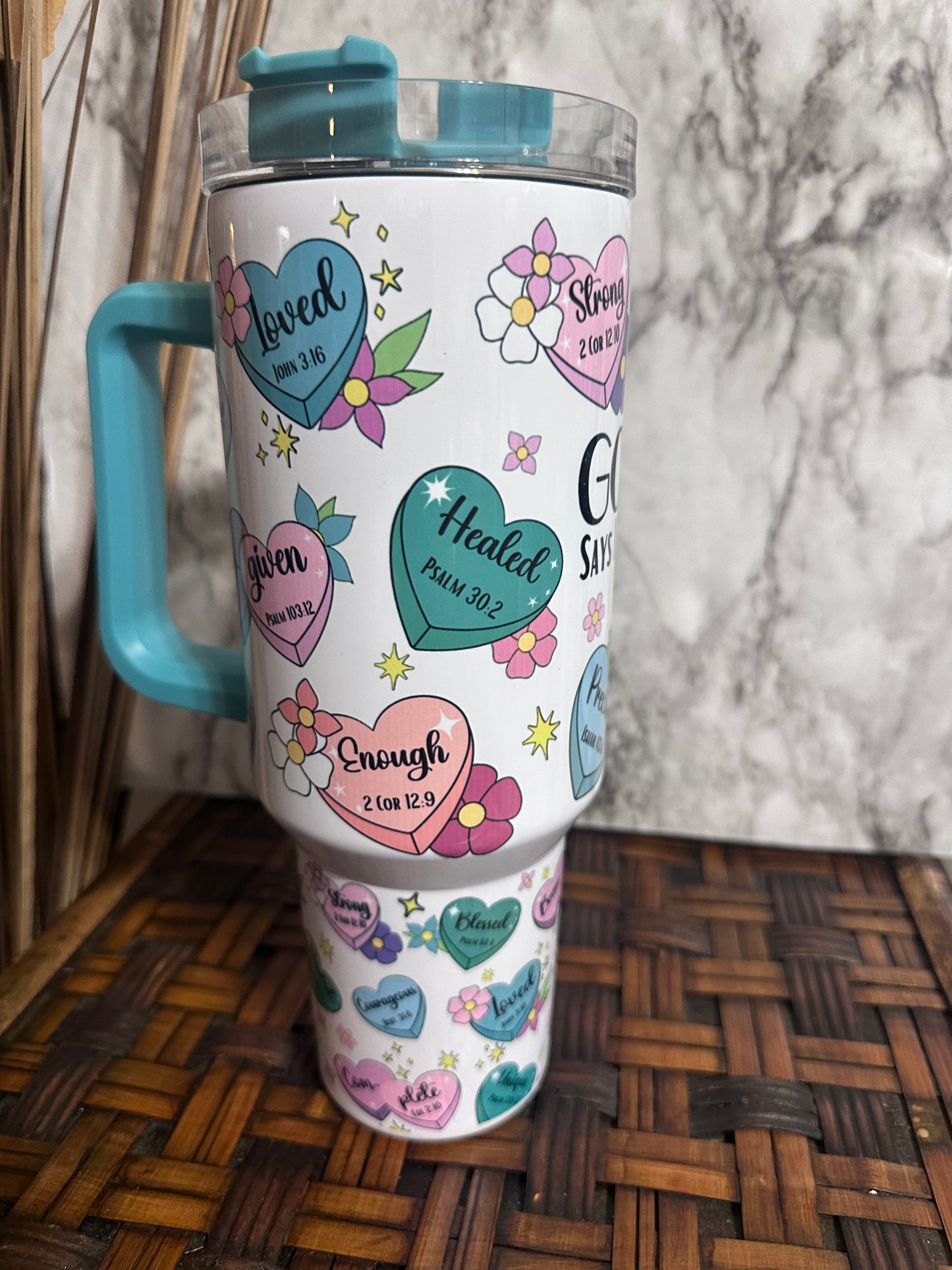 God says I am…Conversation hearts 400z Tumbler Cups