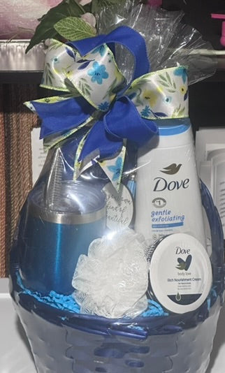 Beautiful Blue Gift Basket (500-35-05)