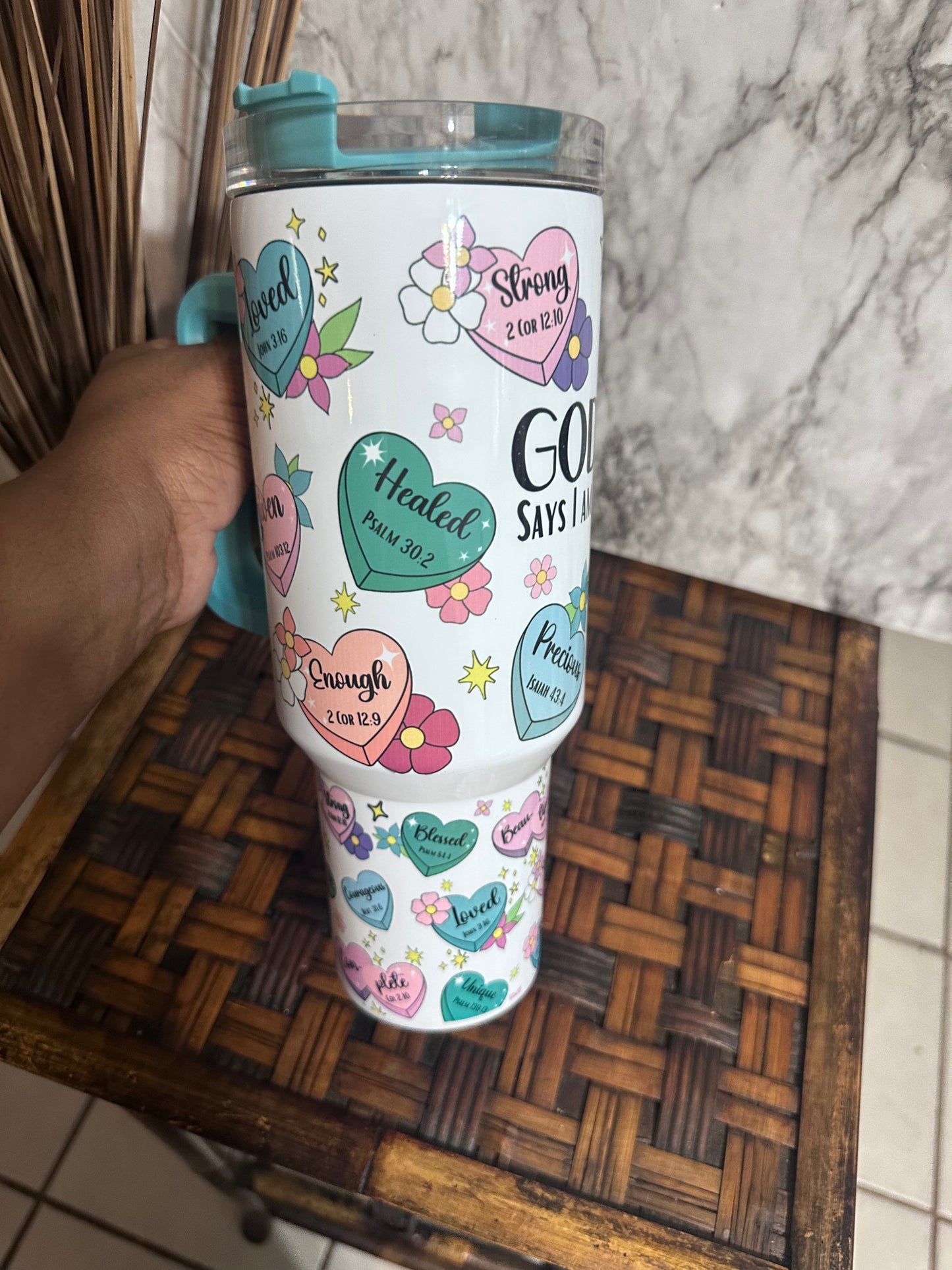 God says I am…Conversation hearts 400z Tumbler Cups