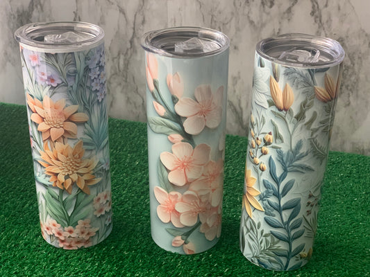 3D Floral Tumbler Cups
