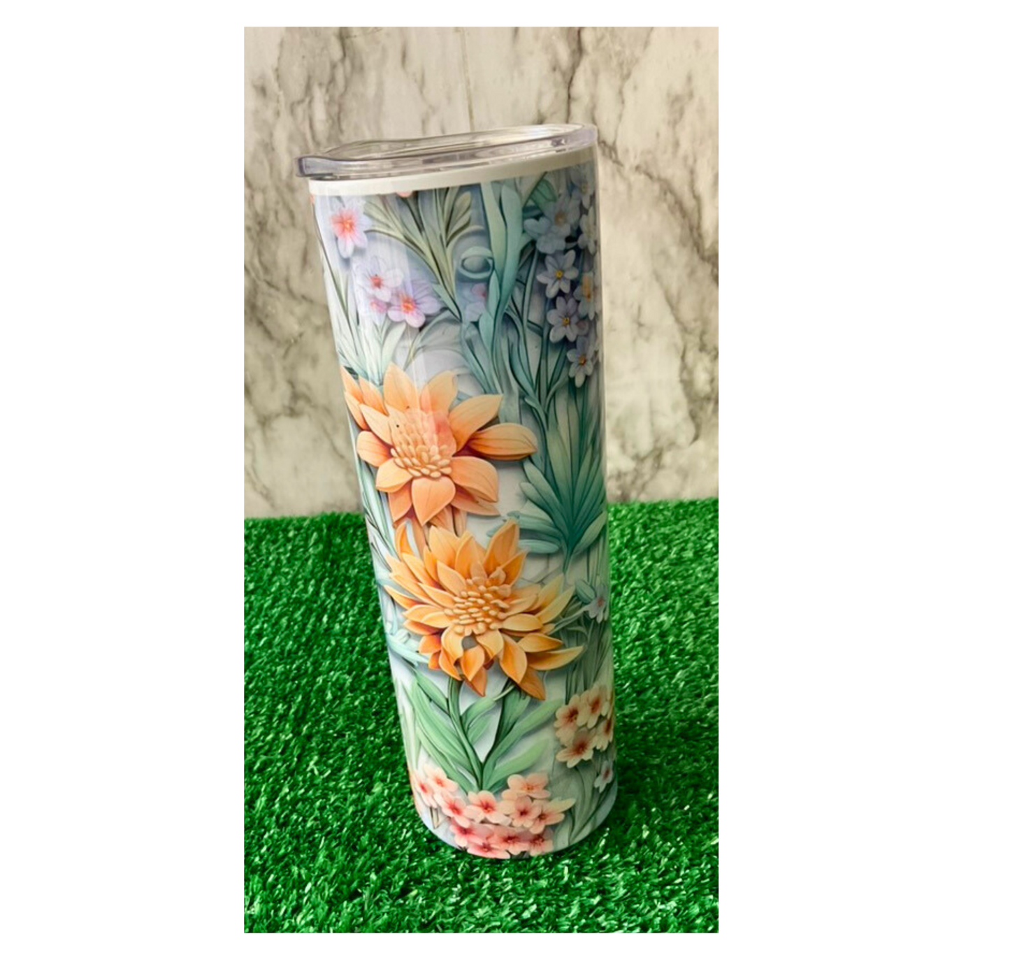3D Floral Tumbler Cups