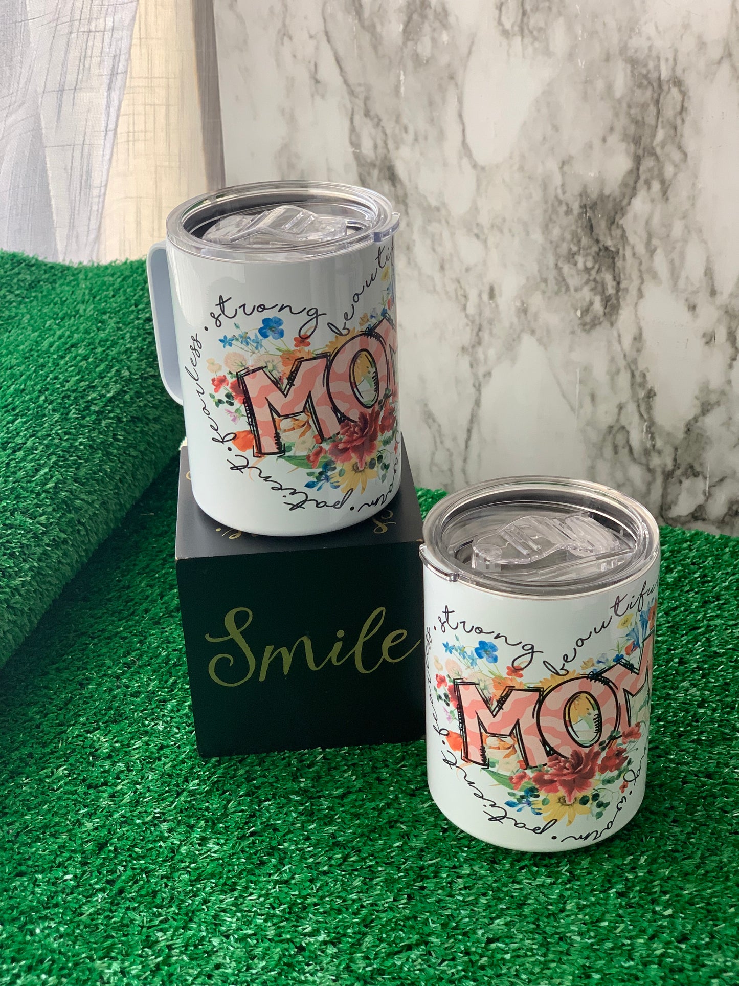 Mom Descriptive Heart Travel Mug