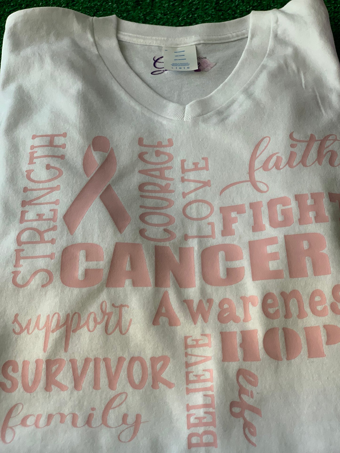 Cancer Awareness V Neck Tee