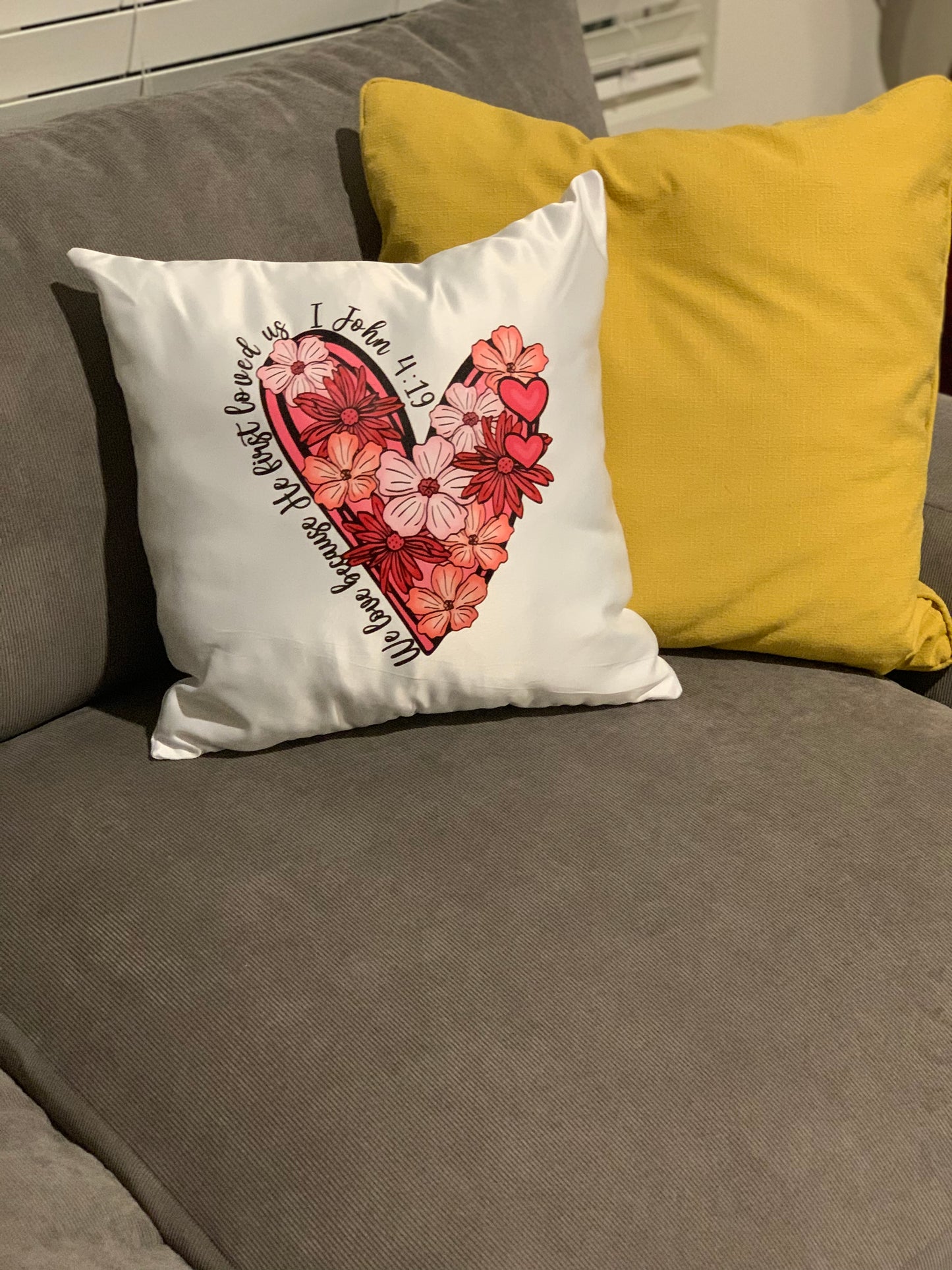 Scripture Heart Pillow