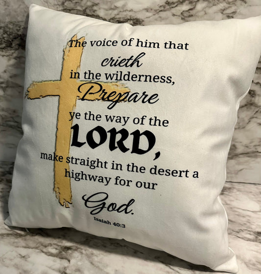 The Voice of Him that crieth in the wilderness... Pocket Pillow