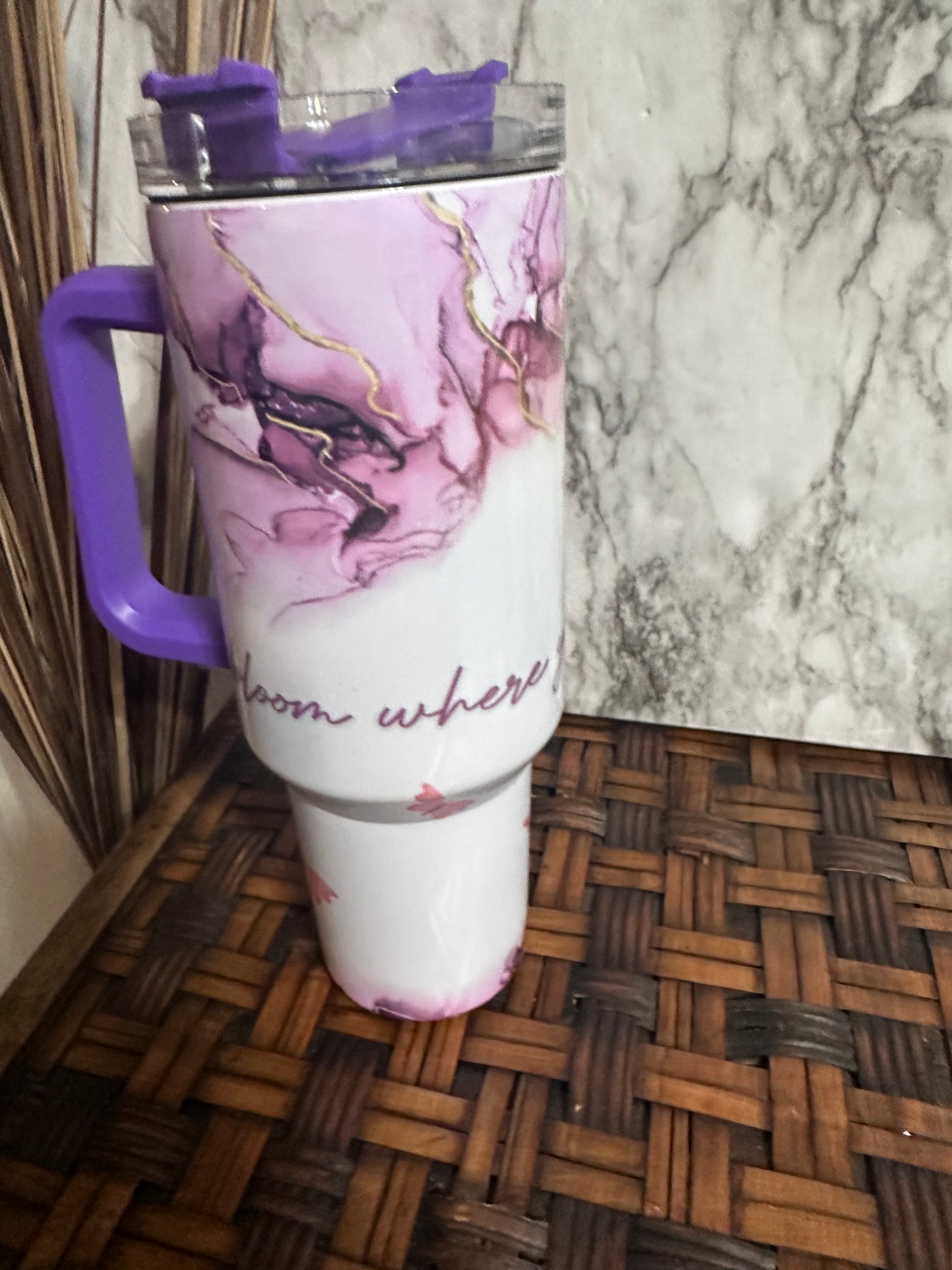 Bloom where you are planted (purple) 40oz Tumblers Cups