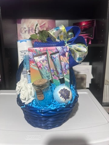 Beautiful Blue Gift Basket (500-35-05)
