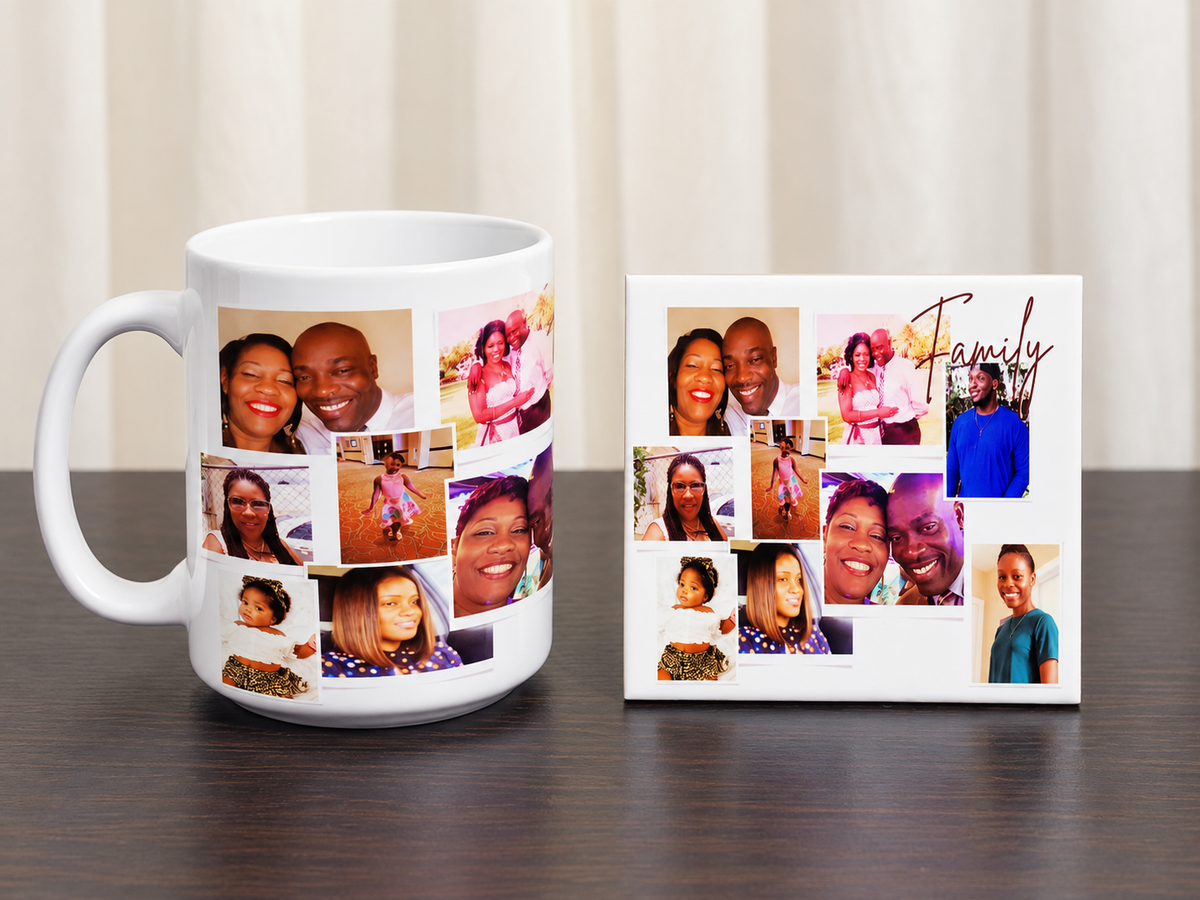 Custom photo mug and coordinating coaster set | Expressions of GRACE Co.