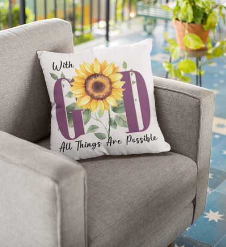 "With GOD..." Pillow