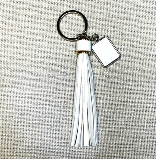 Custom Faux Leather Tassel Keychain