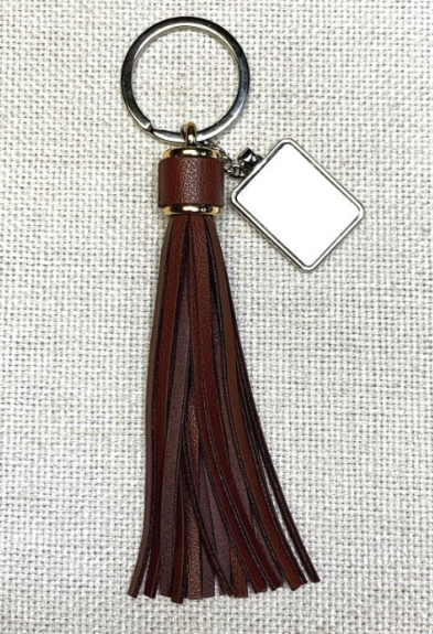 Custom Faux Leather Tassel Keychain