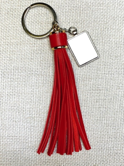 Custom Faux Leather Tassel Keychain