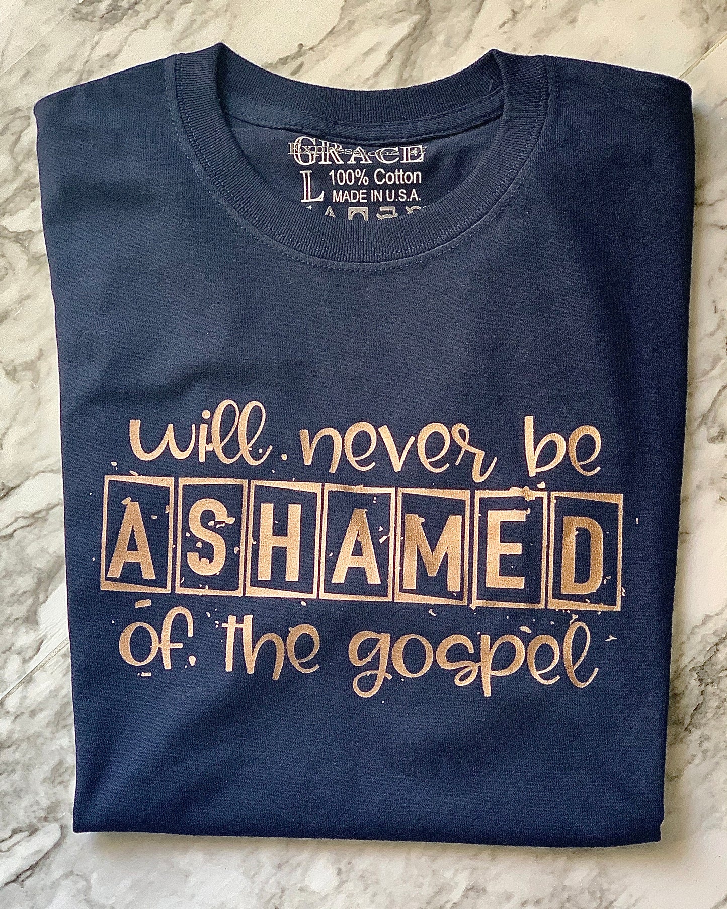 Will never be ashamed of the Gospel T-shirt