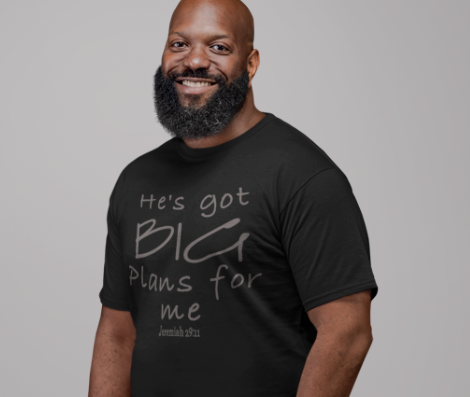 Men's Printed T Shirt | Big Plans T-Shirt | Expressions of GRACE Co.